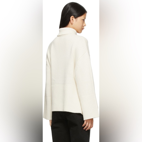 $1150 Toteme Cashmere City Off-White Cream Heavy Turtleneck Sweater Sz Medium M - Picture 4 of 10
